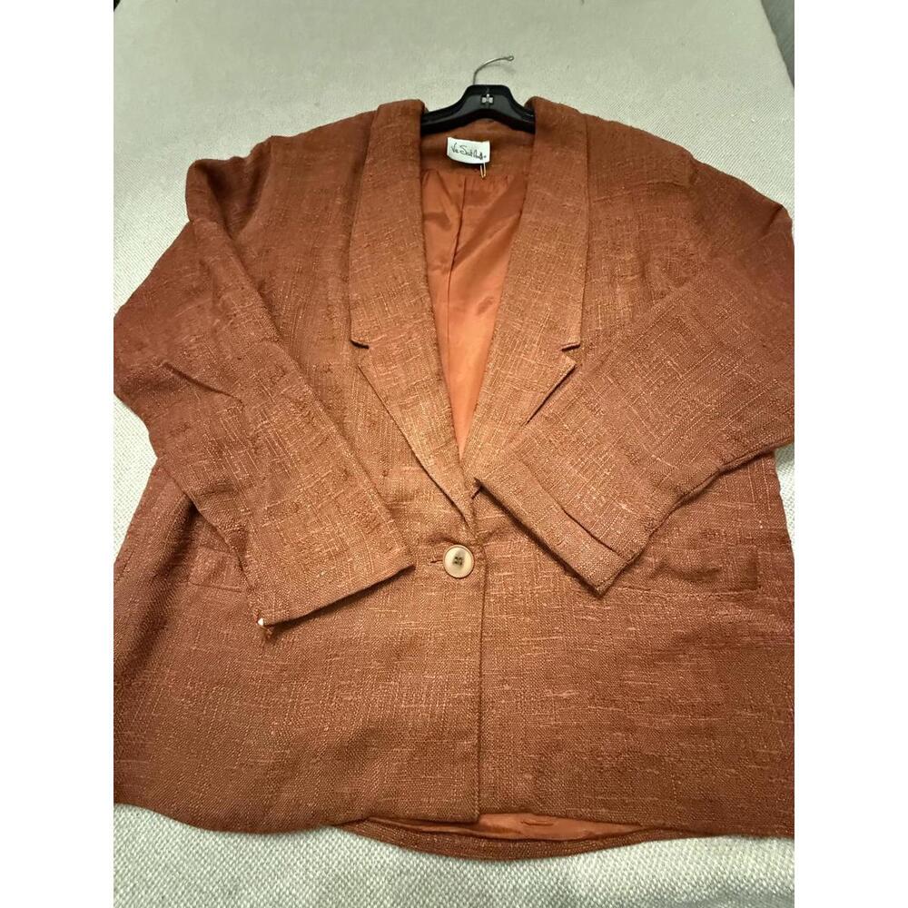 Rust Orange Single Button Blazer Jacket - image 1